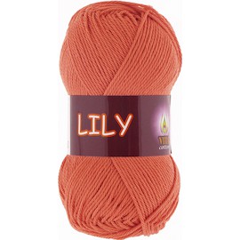 Пряжа Vita-cotton "Lily" 1607 Оранжевый 100% мерсеризованный хлопок 125 м 50 г